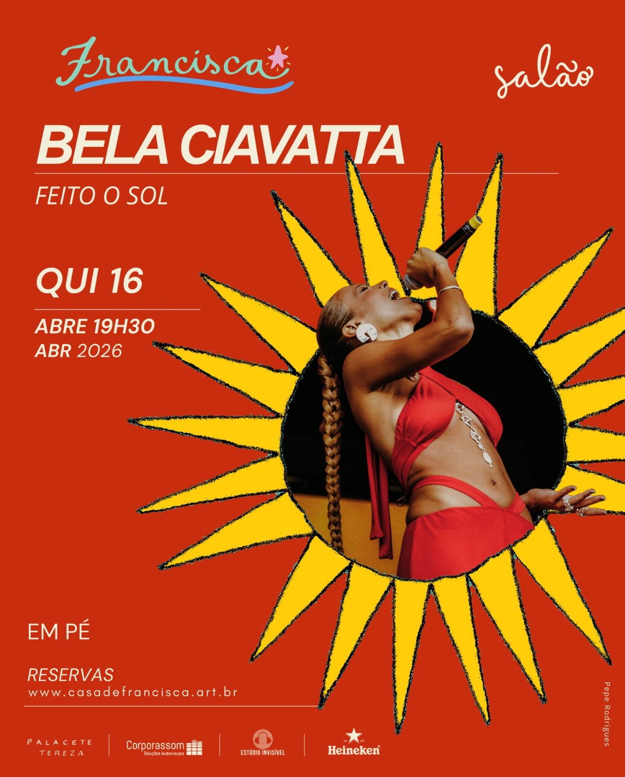 Flyer de divulgação do show Feito o Sol na Casa de Francisca